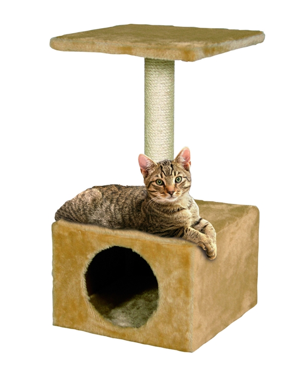 בית חתול בעל מתקן גירוד ומקום מנוחה Cat House with Resting Place and Scratcher