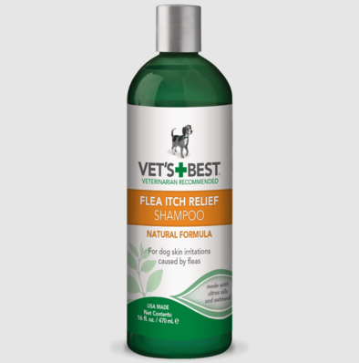 שמפו מרגיע אור מעקיצות ויתושים ווטס בסט 470 מ''ל Vet's+Best Flea Itch Relief Shampoo