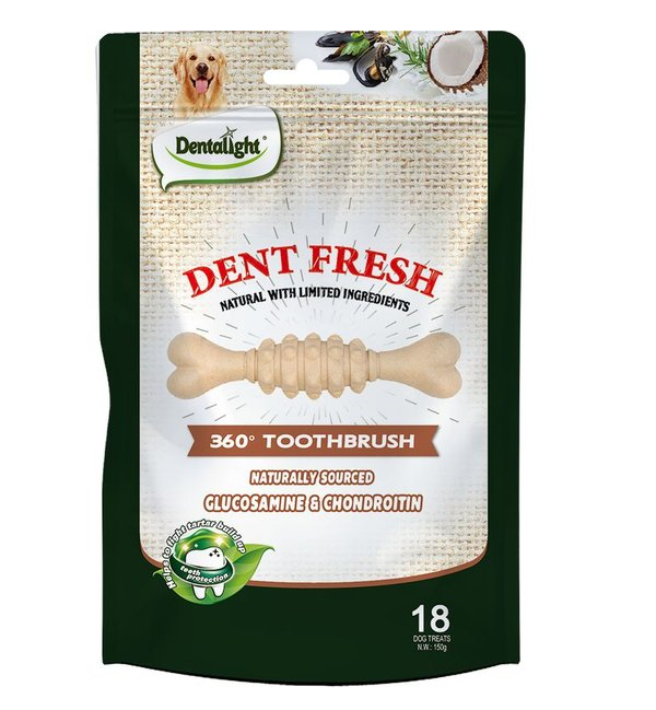 דנט פרש חטיף דנטלי גלוקוזמין מפרקים דנטלייט 150 גרם Dentalight Dent Fresh