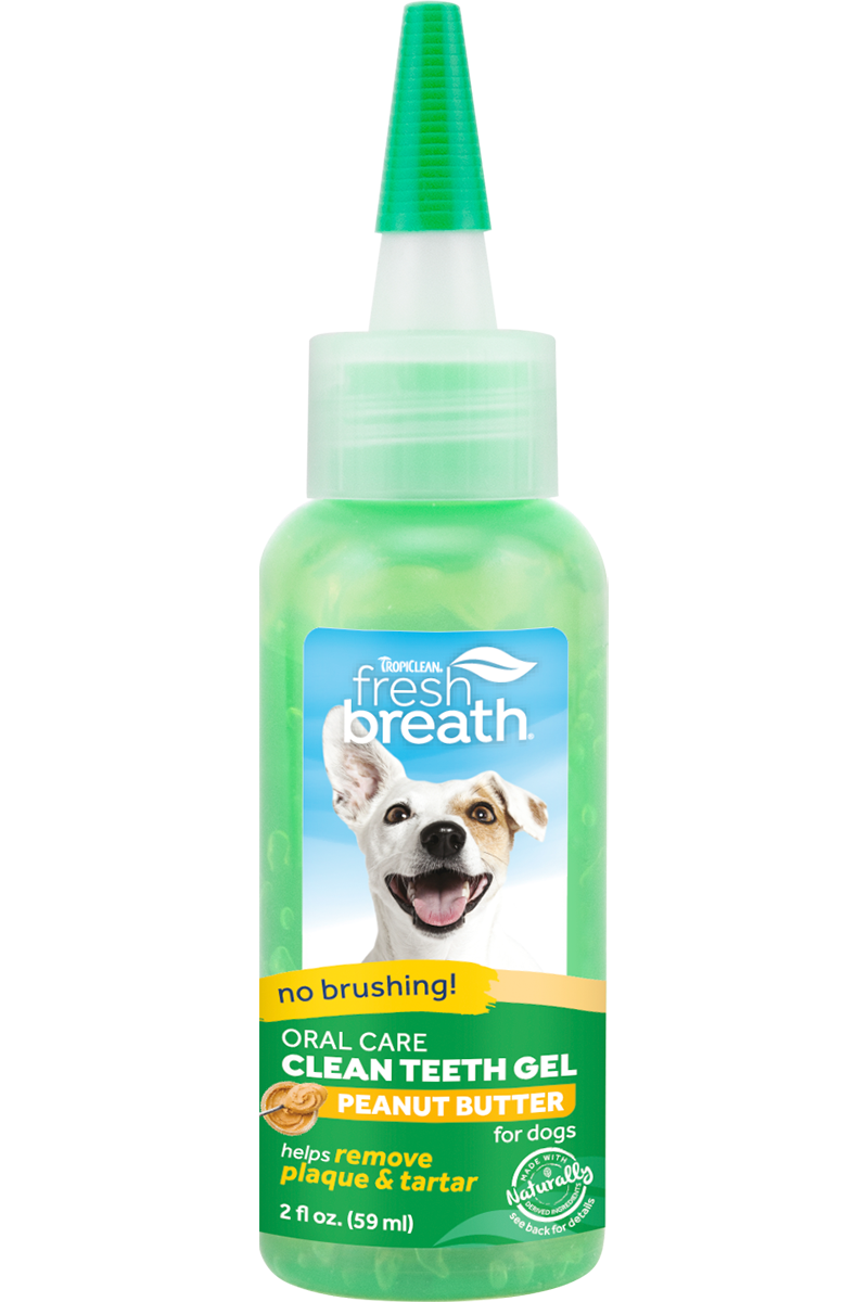 ג'ל שיניים חמאת בוטנים ללא צחצוח לכלב טרופיקלין Tropiclean Fresh Breath Gel