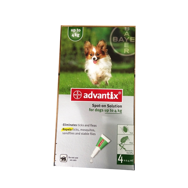 הדברה אדוונטיקס לכלבים עד 4 ק"ג Advantix for dogs