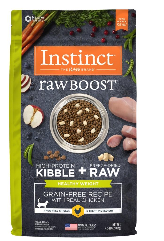 אינסטינקט רובוס לייט מזון לחתולים עם נתחי עוף Instinct Raw Boost Chicken Healthy Weight 4.5 kg