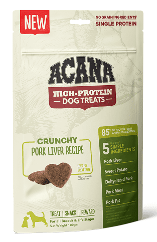 אקאנה חטיף קראנצ'י כבד חזיר לכלב ACANA Crunchy High-Protein Dog Treats