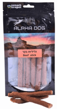 אלפה דוג חטיף גליליות בקר Alpha Dog Beef Stick