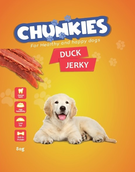 צ'אנקיס חטיף לכלב רצועות ברווז Chunkies duck jerky