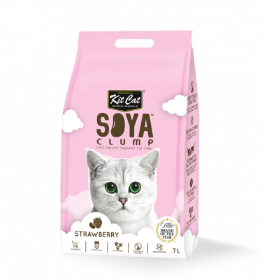 סויה חול מתגבש תות 7 ליטר SOYA Clump Cat Litter