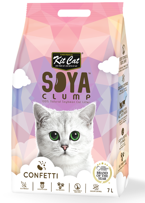 סויה חול מתגבש קונפטי 7 ליטר SOYA Clump Cat Litter