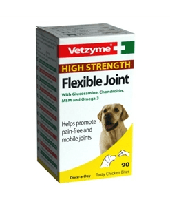 וטזים כדורי גלוקוזמין מחוזק לכלב 90 טבליות Vetzyme Flexible Joint
